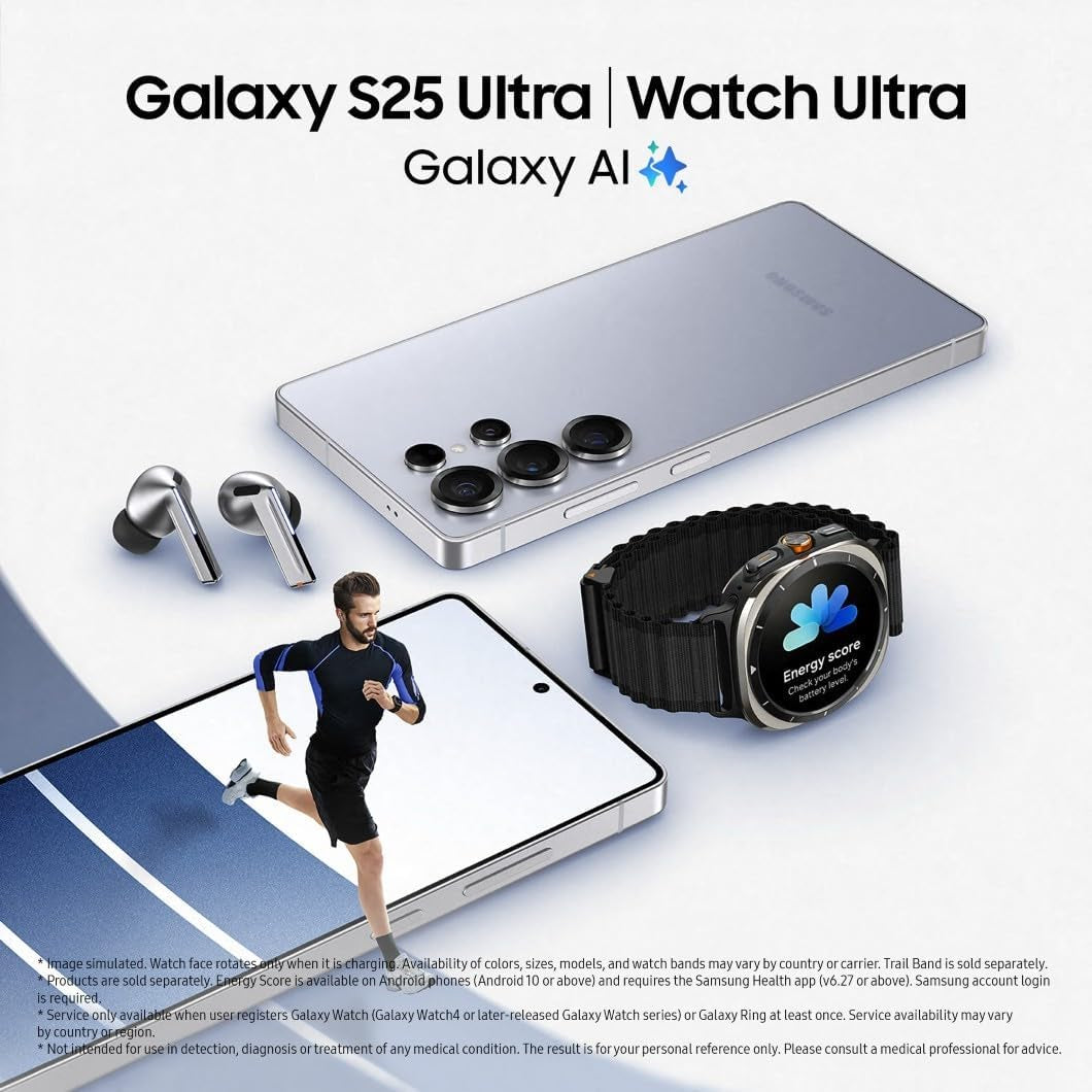 Galaxy S25 Ultra AI Smartphone, Galaxy AI, 12GB Memory, 512GB Storage, 200MP Camera, S Pen Included, Titanium Silverblue, 3 Year Manufacturer Extended Warranty (UK Version)