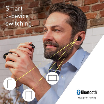 EAH-AZ100E-S Wireless Earbuds with Noise Cancelling, Multipoint Bluetooth, Voice Focus AI, Comfortable In-Ear Headphones, Silver