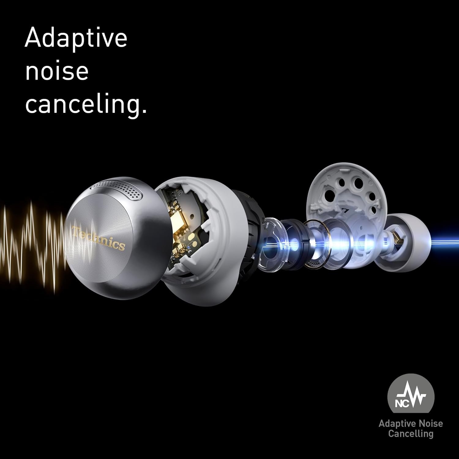 EAH-AZ100E-S Wireless Earbuds with Noise Cancelling, Multipoint Bluetooth, Voice Focus AI, Comfortable In-Ear Headphones, Silver