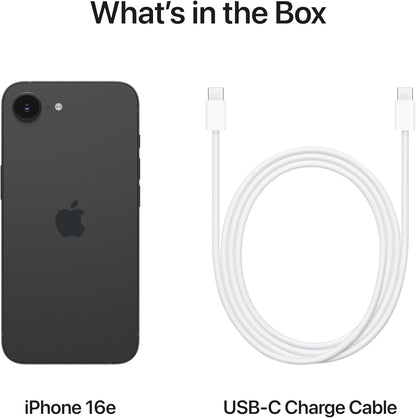 Iphone 16E 128GB: Built for  Intelligence, A18 Chip, Supersized Battery Life, 48MP Fusion Camera, 6.1-Inch Super Retina XDR Display; Black