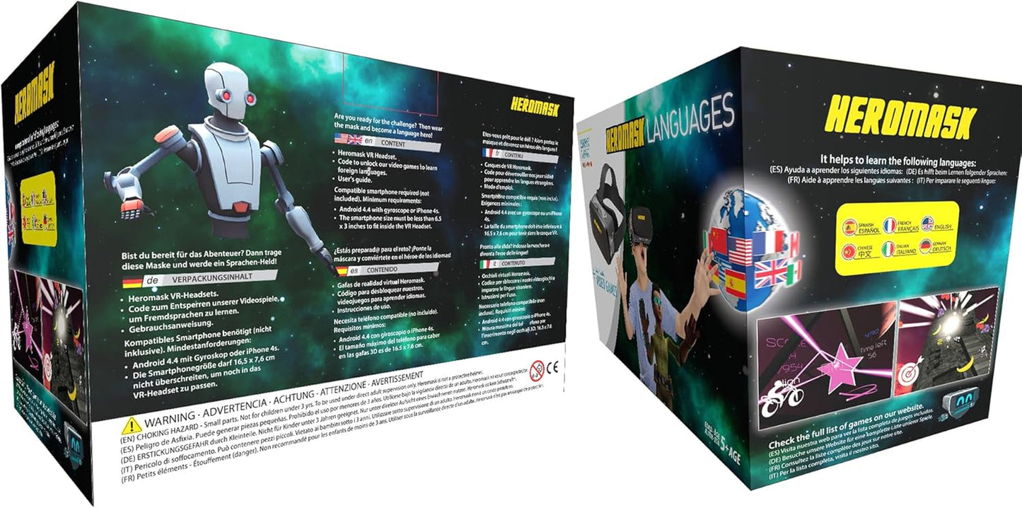 : VR Headset for Kids + Game to Learn Spanish, French… Stem Toys. Kids Gifts for Boys and Girls for Age 5 6 7 8 9 10 11 12 Years Old. Educational