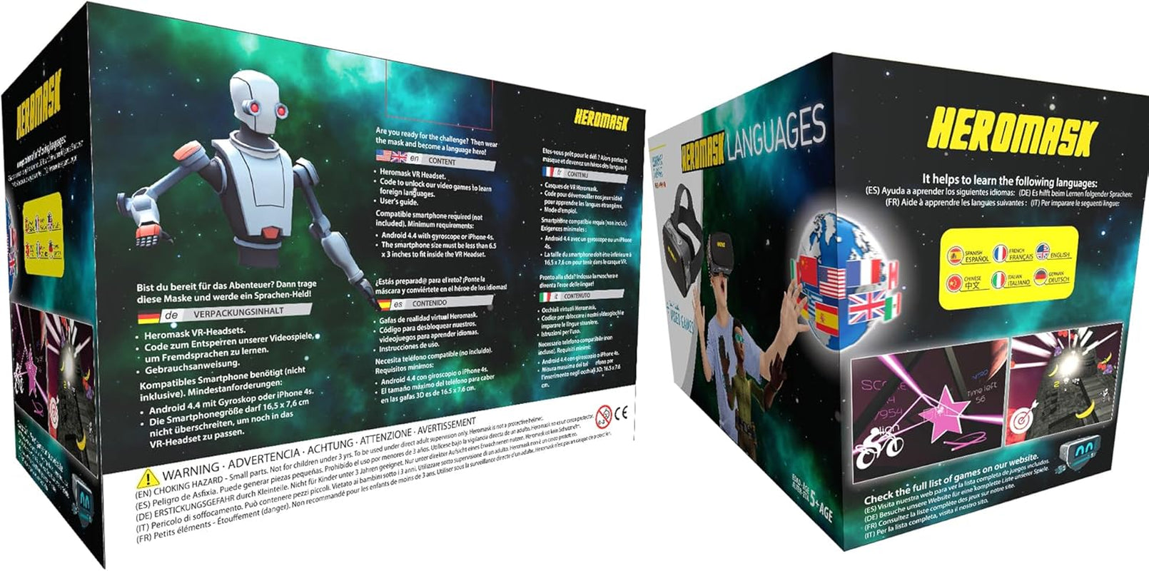 : VR Headset for Kids + Game to Learn Spanish, French… Stem Toys. Kids Gifts for Boys and Girls for Age 5 6 7 8 9 10 11 12 Years Old. Educational