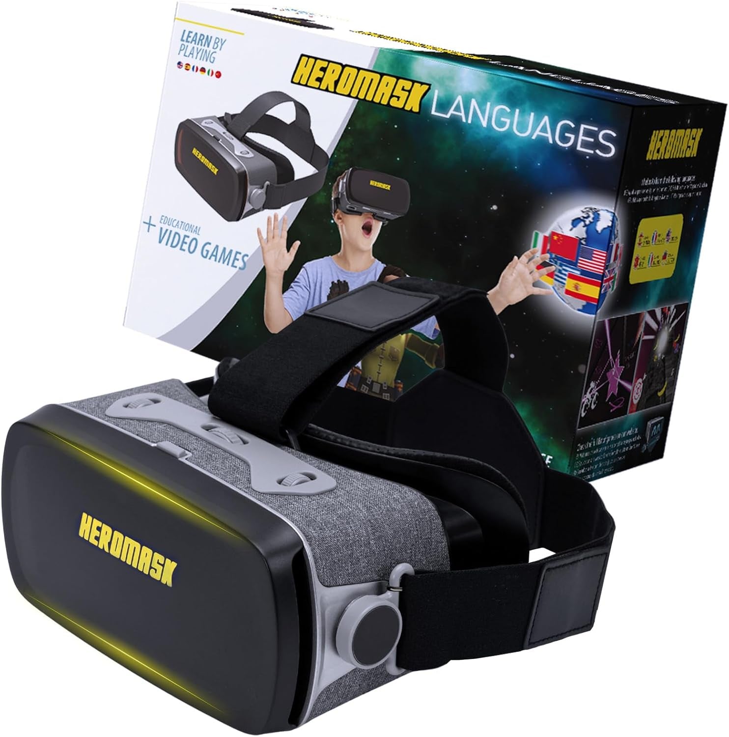 : VR Headset for Kids + Game to Learn Spanish, French… Stem Toys. Kids Gifts for Boys and Girls for Age 5 6 7 8 9 10 11 12 Years Old. Educational
