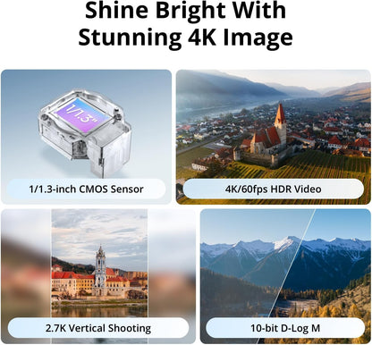 Flip, Drone with 4K UHD Camera for Adults, under 249 G, 3-Axis Gimbal Stabilization, 13Km Video Transmission, Palm Takeoff, Auto Return, 1 Battery for 31-Min Flight Time, Intelligent Flight