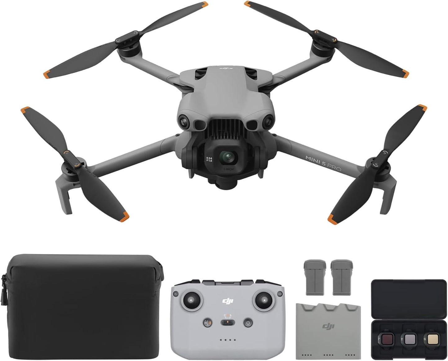 Mini 5 Pro Fly More Combo with  RC-N3, Drone with Camera, 1-Inch CMOS, 4K Drone for Beginners with Omnidirectional Obstacle Sensing, Activetrack 360°, 225° Gimbal Rotation, 3 Batteries, C0