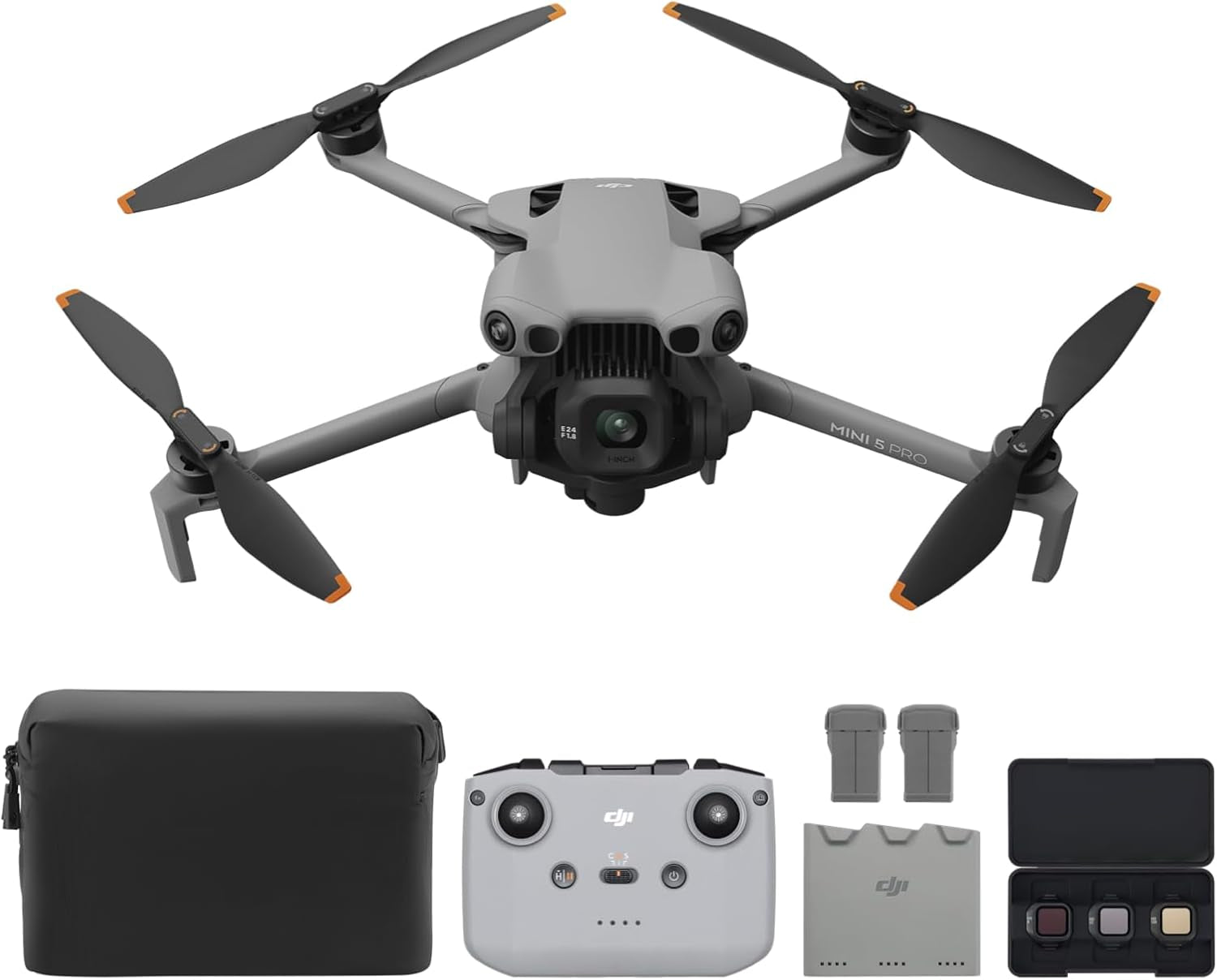 Mini 5 Pro Fly More Combo with  RC-N3, Drone with Camera, 1-Inch CMOS, 4K Drone for Beginners with Omnidirectional Obstacle Sensing, Activetrack 360°, 225° Gimbal Rotation, 3 Batteries, C0